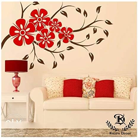 Kayra Decor Stencils for Wall Painting - Flower Pack of 1, 24 inch x 40 inch - (KDS36045)