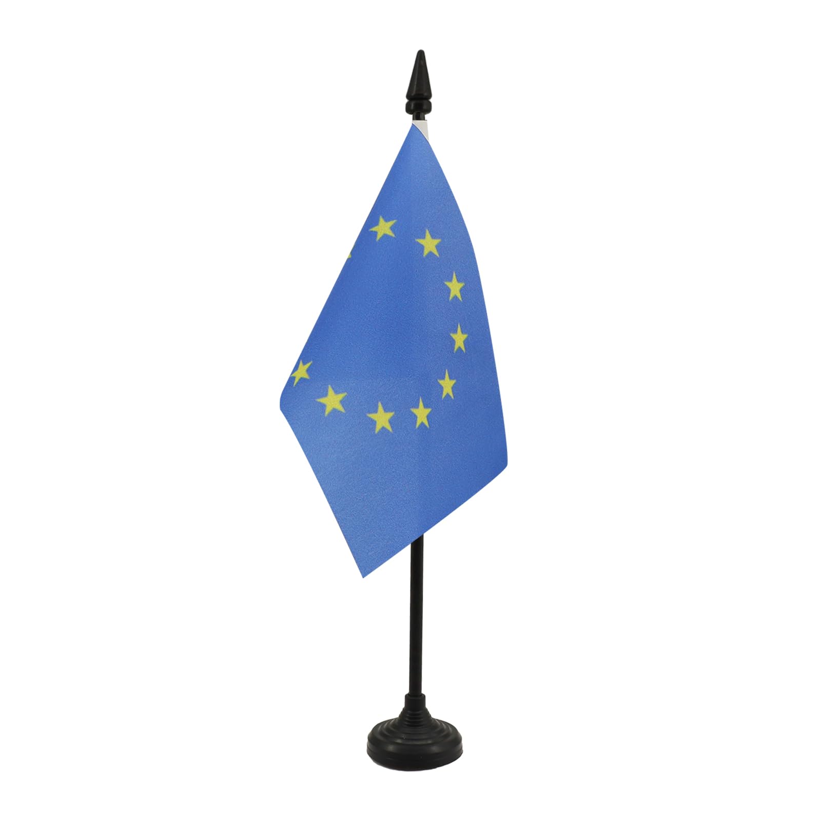 AZ FLAG - Europe Table Flag 4'' x 6'' - European Union Office Mini Banner 100% Polyester 15 x 10 cm - Mini Desk Flag with 10'' Pole and Black Plastic Base — image 1
