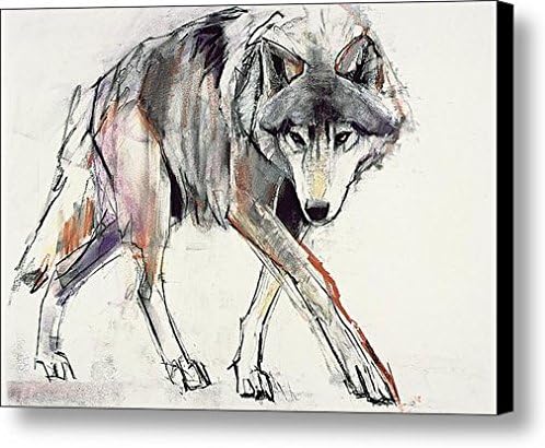 Modern Art Animal Painting Canvas Print on Canvas Unframe Wolf Pattern Wall Art Paintings for Wall and Home Decorations 25 x 18 in