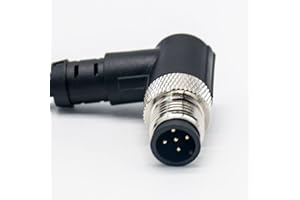 Elecbee M12 Connector A Code Male Single Ended Right Angle Molded Cable (5 Pin 5M/16.4ft Cable)