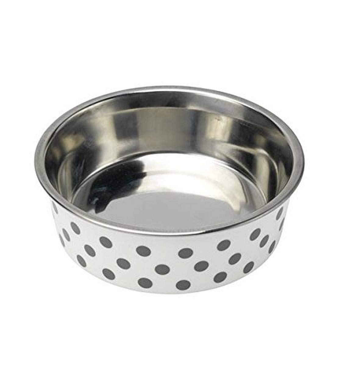 Petface Grey and White Spots Deli Dog Bowl, 21 cm