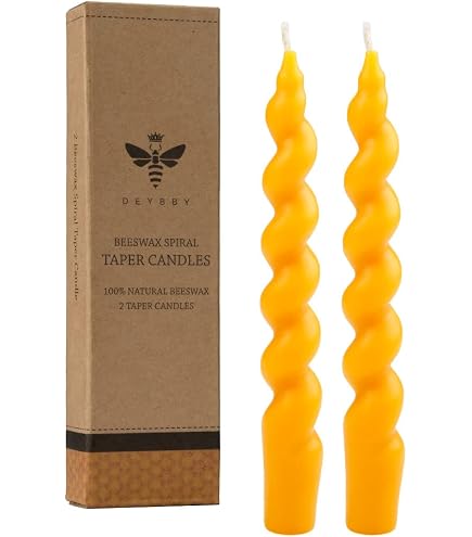 Creative Co-Op Unscented Tree Taper Candles - Set Of 2, Textured Khaki, 4.75" Tall, 3 Hour Burn - View #13
