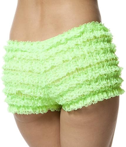 BellaSousMalco Modes Womens Sexy Ruffle Panties Tanga Dance Bloomers Sissy Booty Shorts (Apple Green / Extra Large )