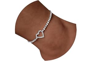 kdhgoo Heart Ankle for Women Girls,Heart Diamond Anklet,Women's Anklet Summer Rhinestone Anklet With Heart,Anklet Shaped Sailor Anklet