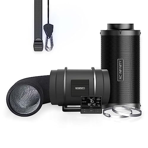 AC Infinity Air Filtration PRO Kit 8”, CLOUDLINE Inline Fan, Controller 69 PRO with WiFi App Control, Carbon Filter, Ducting, Cooling Ventilation System for Grow Tents, Hydroponics, Indoor Gardening