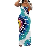 PINSV Women Summer Long Dress Casual Slip Sexy Sleeveless Bodycon Maxi Dresses for Women