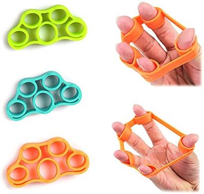 Finger Stretcher Hand Grip Strengthener Extensor Exerciser Finger Strength Trainer Relieve Joint Pain, Relaxation &amp; Grips Workout for Guitarist and Rock Climber set of 3
