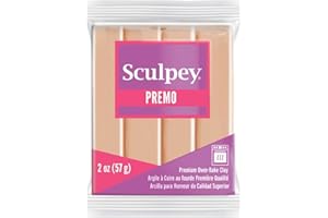 Polyform Sculpey Premo™ Polymer Oven-Bake Clay, Beige, Non Toxic, 2 oz. bar, Great for jewelry making, holiday, DIY, mixed media and home décor projects. Premium clay perfect for clayers and artists.