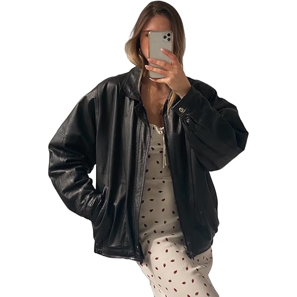 Amazon.com: 90's Oversized Bomber Jacket Retro Vintage Classic