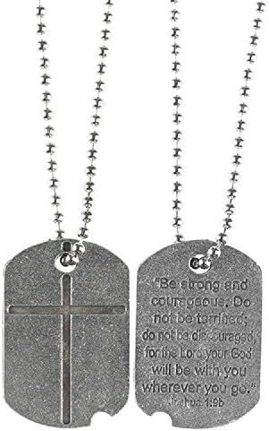 Pewter DOGTAG/CROSS- 21 inch bead chain