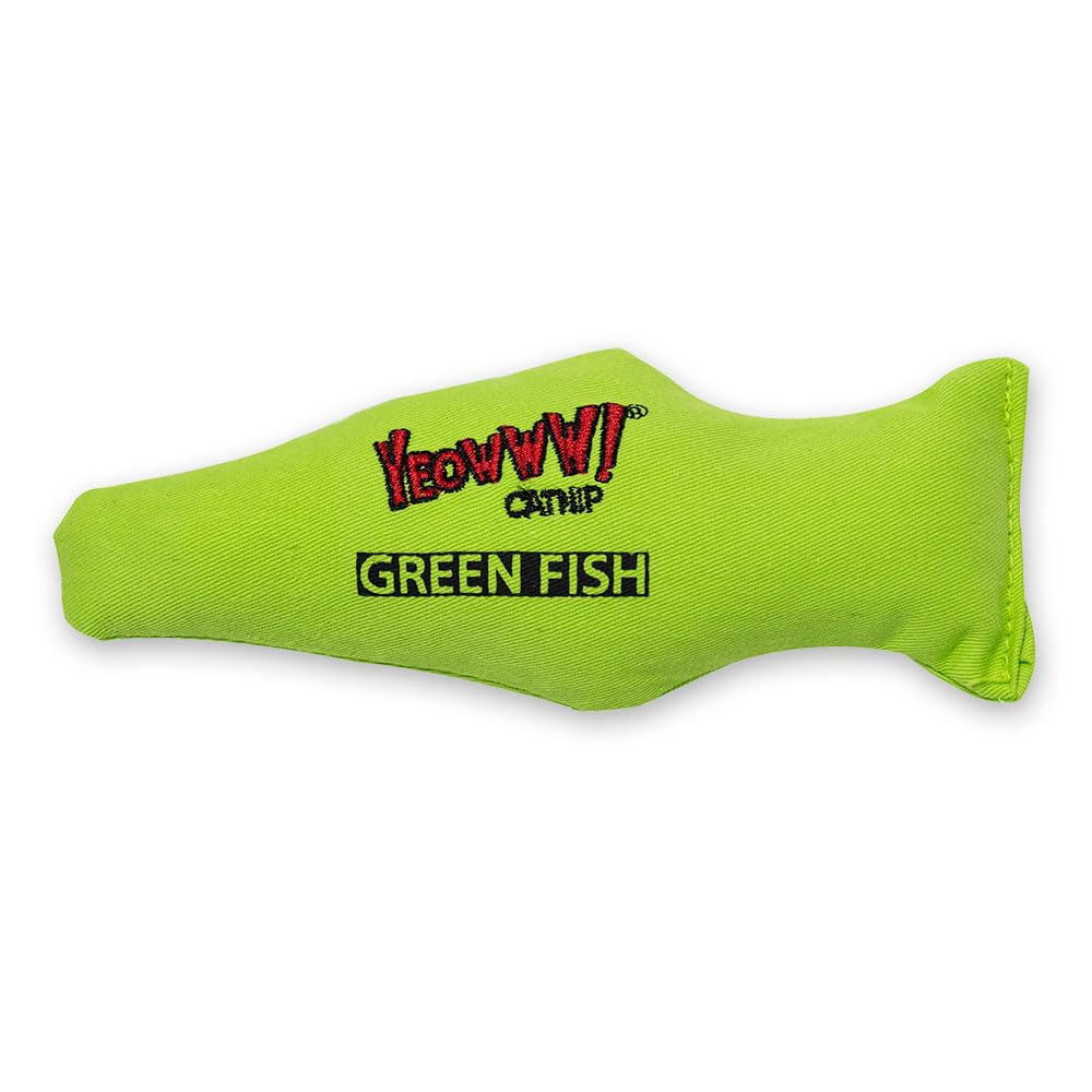 Yeowww Fish Cat Toy, Green