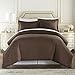 HC Collection Duvet Cover - Brown King Size Duvet Cover - 3 Piece Soft Breathable Microfiber Duvet Cover Set with Zipper Closure & 2 Pillow Shams