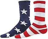 Red Lion Freedom Mismatched Crew Socks ( Navy Blue / White / Red - Small )