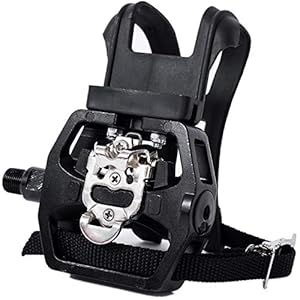 YBEKI Spin Bike SPD Pedalen – Hybride Pedaal met Teen Clip en Riemen, Geschikt voor Spin Fiets, Indoor Hometrainers en…