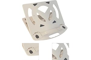 Kikumi Adjustable Laptop Stand Desktop Foldable Laptop Cooling Stand Y White With Mobile Phone Holder