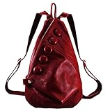 Pinshang Genuine Leather Backpack Medium Ladies Cool Style Shoulder Bag With Five Buttons