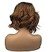 Wiginway Short Wavy bod Wig for Women, Side Parting Wig, Natural Looking, Ombre Medium Brown Golden 12 Inch