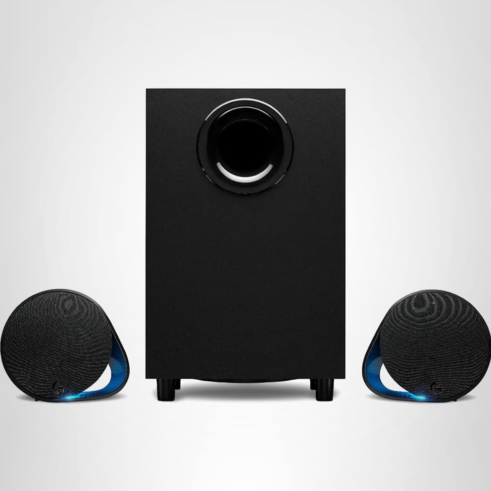 Logitech G560 PC Gaming Speaker System with 7.1 DTS:X Ultra Surround Sound, Game based LIGHTSYNC RGB, Two Speakers and Subwoofer, Bluetooth, USB, Immersive Gaming Experience - Black