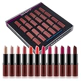 SHANY Cosmetics Lipstick Set of 12 Long-lasting and Moisturizing Creamy Colors with Various Finishes - Cool Kisses