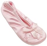 On Your Feet Girl's Embroidered Pearl Satin Ballerina Slippers