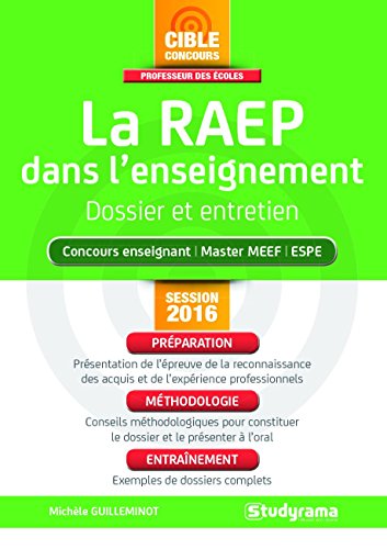 l'  épreuve de RAEP dans l'enseignement dossier et entretien