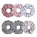 Ondder 6 Pack Large Chiffon Scrunchies Striped Hair Scrunchies Hair Bow Chiffon Ponytail Holder Hair Accessories for Women, 6 Colors