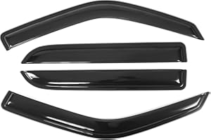 TORCIA Tape On Window Visors Fits for 2001-2003 Ford F-150 Crew Cab, 2002-2003 Lincoln Blackwood (Not Fit Lighting and XL Trim), Side Auto Window Wind Deflectors, Ventshade, Rain Guards for Cars/Trucks