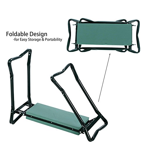 Elever Folding Home Garden Seat Kneeler Kneeling EVA Foam Padding Rest Outdoor Lawn Beach Chair With Tool Pouch - Thumbnail 4