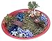 Fairy Garden Kit - Includes Fairy, Bench, Table, Bridge, Blue Glass Stones, Moss and Instructions
