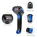 Wireless 2.4G Barcode Scanner Bar Code Reader Long Transmission Distance Automatic Laser Network USB Cordless & Wired 1D Bar-Code Scanner for Mac Windows Quickbooks Linux Handheld Rechargeable (Blue)