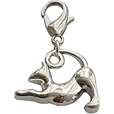 3 Pcs Lazy Cat Charms, Very Cute Cat Clip on Charm, 3D Cat Zipper Pull, Antique Silver Color