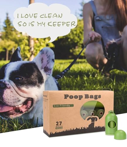 Yingdelai Dog Poop Bags: 540 Counts Doggy Poop Bags with Dispenser - Strong & Leak-Proof Dog Bags (Scented, Green)