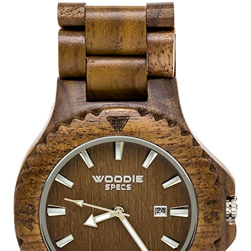 Handmade mens solid wood watch made with 100% natural w…