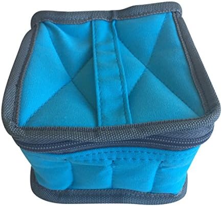 Essential Oil 16 Bottle Padded Zipper Travel Case with White Bottle Labels (Blue)