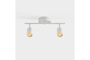 VIDALITE Shura White 2-Light Track Light with Adjustable Heads, Integrated LED Bulbs, 15 in. Track Lighting Kit Ceiling Light, 3000k, 1120 Lumens