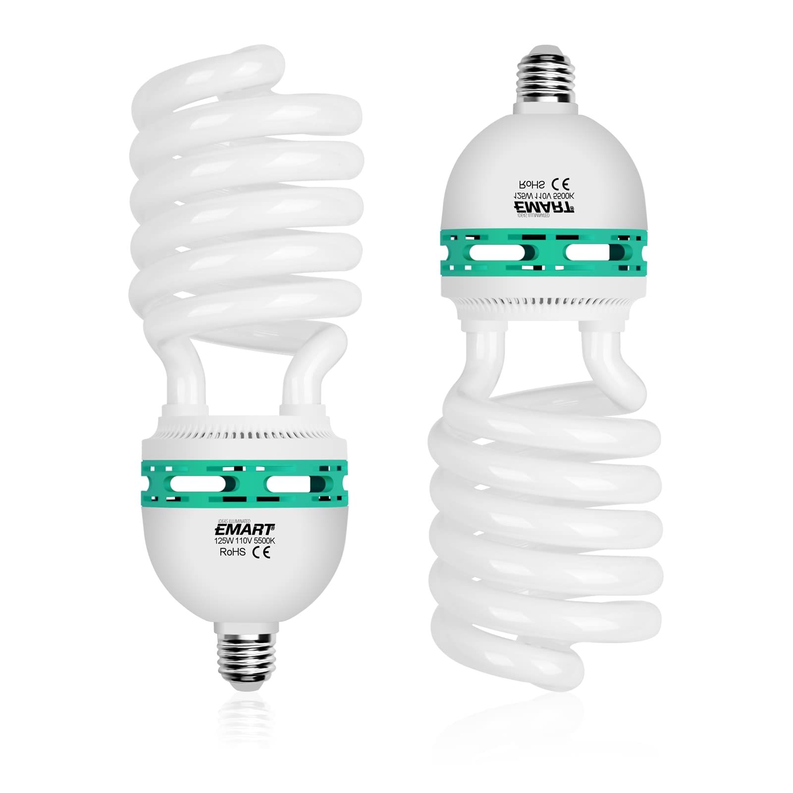 EMART Full Spectrum Light Bulb, 125W CFL 5500k Daylight Video Bulb for Softbox Lighting Kit, Replacement Lamp for Photography Photo Video Studio Lighting, House Lighting, Portrait Shooting -2PACK