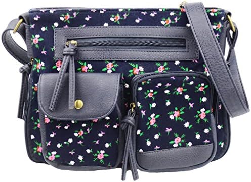 Imiflow Women's Vintage Cross Body Messenger Shoulder Bag Girls Purses 22 Darkblue
