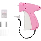 Stitch Gun for Clothes, Handheld Stitch Tag Gun,Quick Clothing Fixer-Includes 6 Needles,1000 Black Fasteners,1000 White Fasteners (Pink)