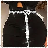 COSYDAYS Silver Rhinestone Dress Belts Sparkly Crystal Chain Belt Waist Accessories for Women