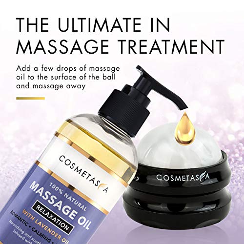 Sensual Lavender Massage Oil with Massage Roller Ball - No Stain 100% Natural Blend of Spa Quality Oils for Romantic… - Image 2