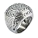Trendsmax 316L Stainless Steel Signet Ring Carved Cross Crown Silver Tone Finger Ring Gothic Cool Size 9