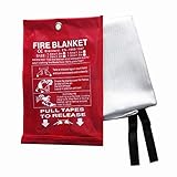 CHZXHK Fire Blanket, Fiberglass Fire Flame Retardent Emergency Surival Fire Shelter Safety Cover for Flame Retardance and Escape in The Event of a Fire in a Kitchen, Car or Camping.