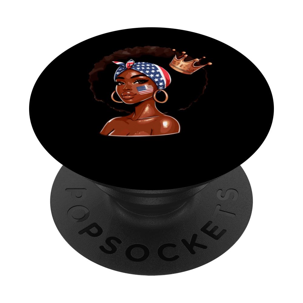 Juneteenth African American Black History Month Crown PopSockets Swappable PopGrip