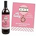 Big Dot of Happiness - Hello Little One - Pink and Gold - Welcome Baby Girl Party Gift for Women and Men - Wine Bottle Label Stickers - Set of 4