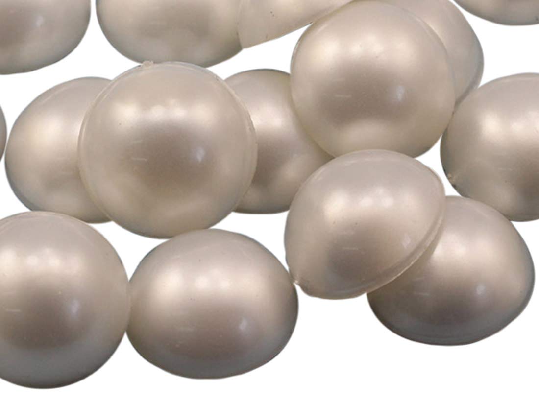 18mm Pearl (Molded) .PRL Round Flat Back Acrylic Cabochons Plastic Gems for Crafts Costume Embelishments Card Making Jewels Jewelry Making Cosplay Jewels - 30 Pieces