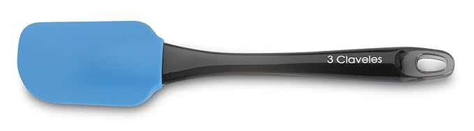3 Claveles - EspÃ¡tula Cocina o ReposterÃ­a, Silicona Azul, Mango Poliestireno Negro - (24,5cm)