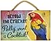 New Distressed Wood Tropical Decor Polly Want Cocktail Sign Beach Coastal Fun Plaque by Highland Graphics