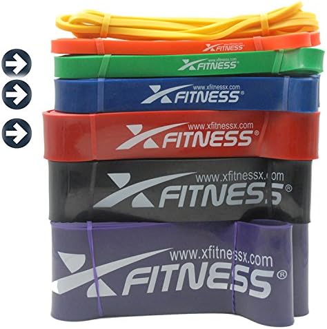Pull Up Assist Band by xFitness | Top Rated Stretch Resistance Band, Mobility Band, Powerlifting Bands | 7 Levels to Choose | Perfect for Chin Ups, Muscle Ups, Ring Dips | Single Band or Set Combo