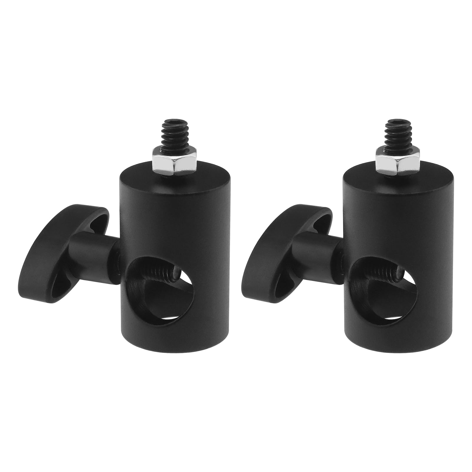 EMSea 2PCS Rapid Adapter with 1/4" Screw Multi-Functional Light Stand Tip Adapter Aluminium Alloy for Photographic Video Light Right Lights Ball Heads Black