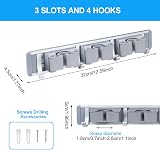Vicloon Broom Holder 3 Slots 4 Hooks Wall Mounted Organizer Heavy Duty view 2